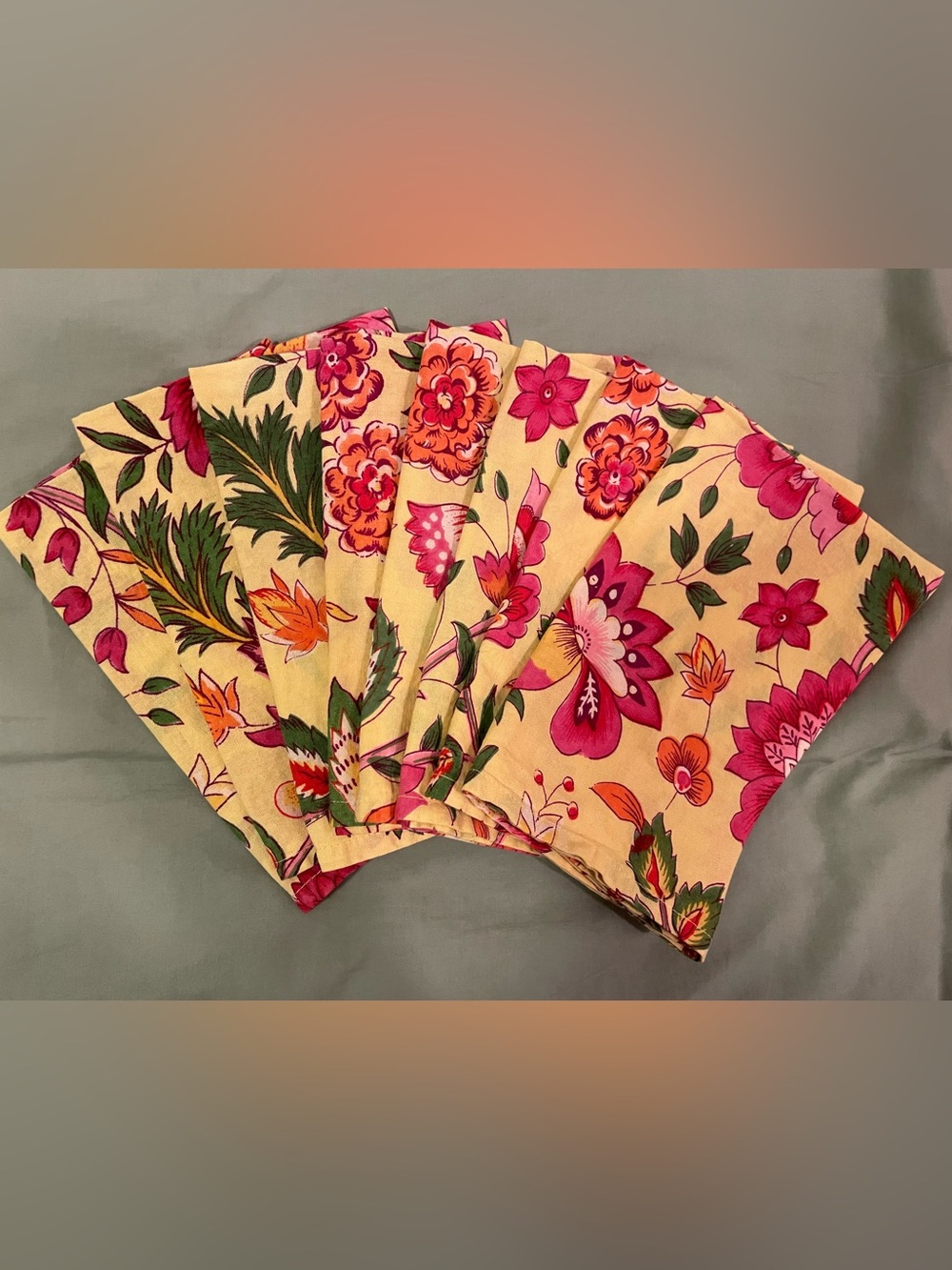 APRIL CORNELL 100% Cotton vintage Napkins Floral ~15.5" Square Replacements